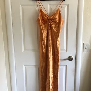 TopShop Gold Satin Slip Dress